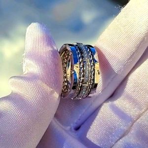 Solid 9k gold moissanite eternity